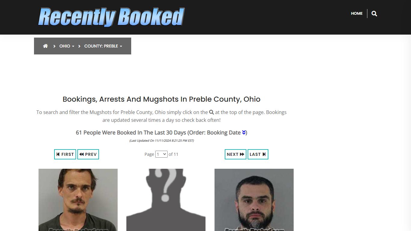 Bookings, Arrests and Mugshots in Preble County, Ohio - Recently Booked