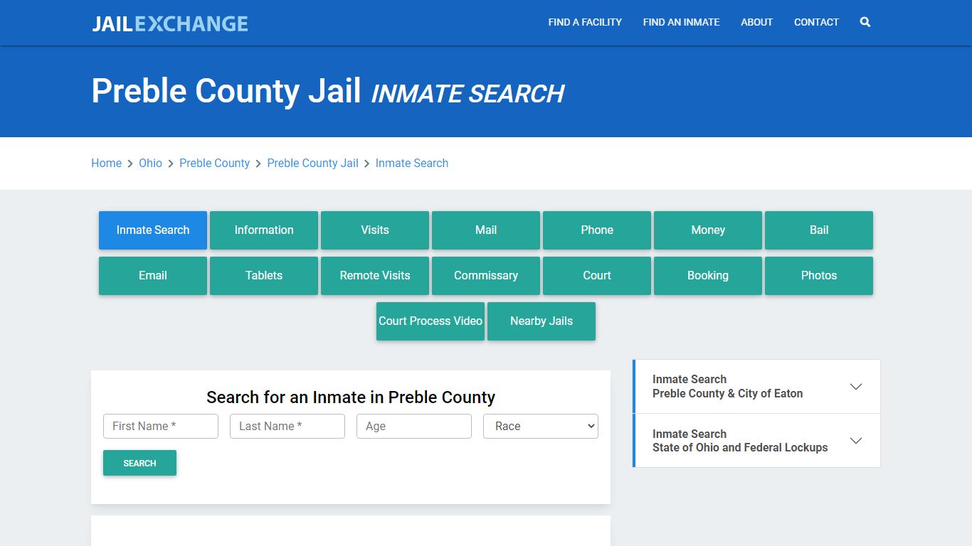 Preble County Jail, OH Inmate Search: Roster & Mugshots