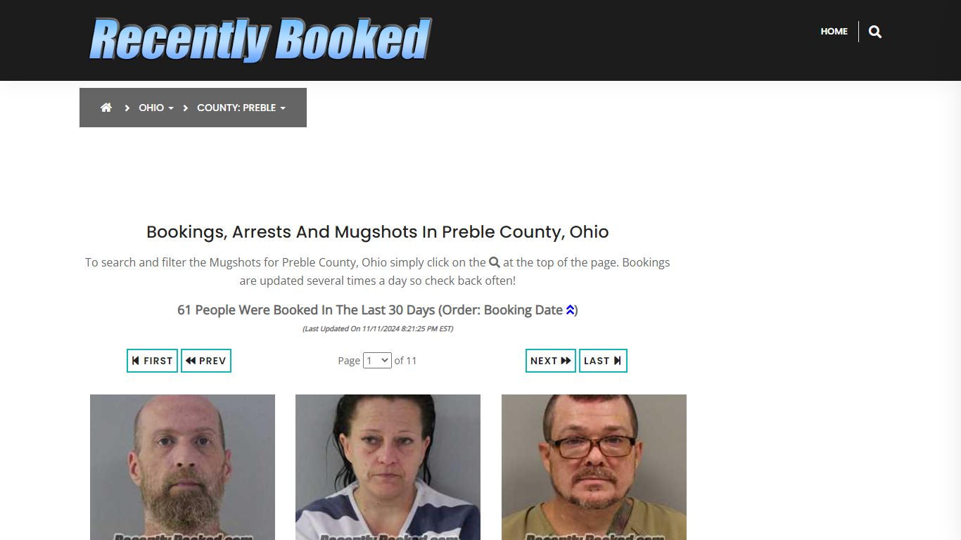 Bookings, Arrests and Mugshots in Preble County, Ohio - Recently Booked